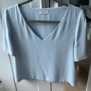 Babaton Murphy T-Shirt Blouse in Baby Blue, Size M
